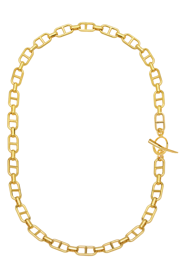 Stirrup Chain Necklace with Tusk Clasp