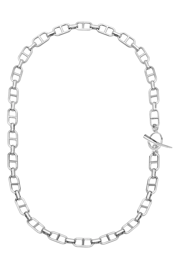 Stirrup Chain Necklace with Tusk Clasp