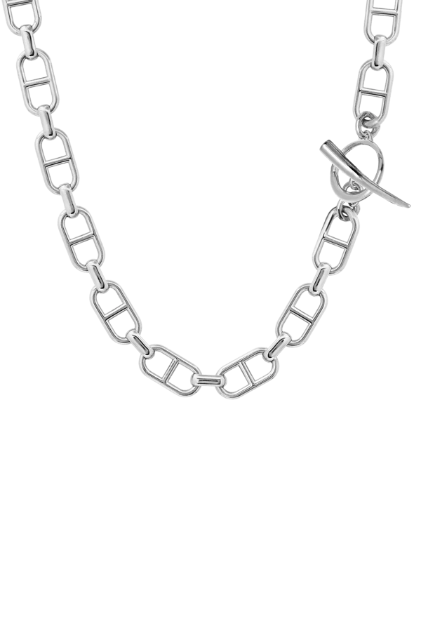 Stirrup Chain Necklace with Tusk Clasp