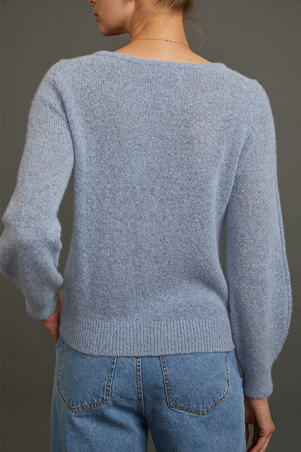 Cashmere Crewneck Sweater in Atlantic Blue