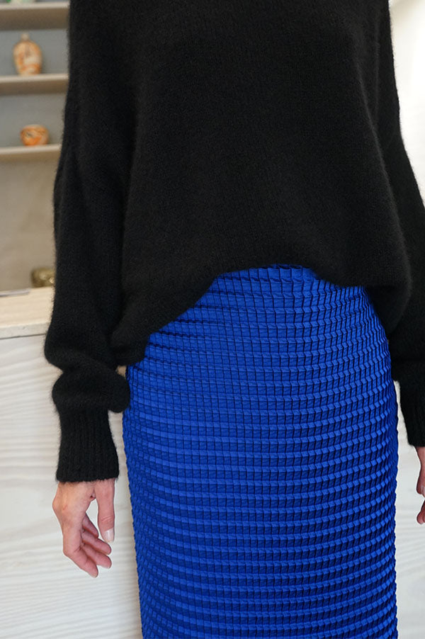 Sid Neigum Double Knife Pleated Skirt in Indigo