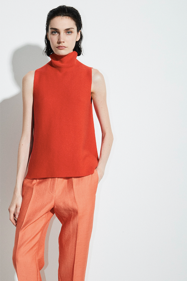 Kewit Whole Garment Knit Sleeveless Top in Red Coral (Sold Out)