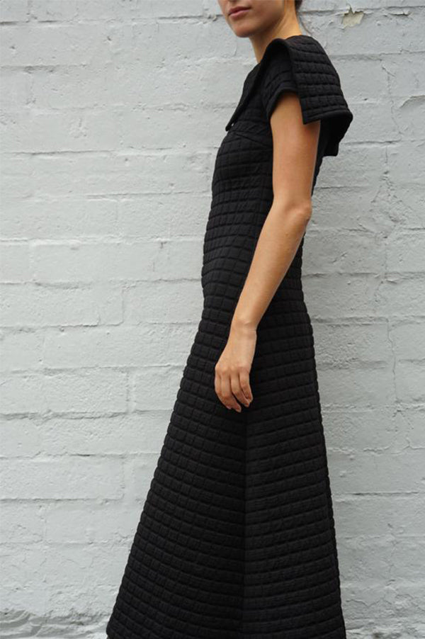 Sid Neigum Quilted Knit Dress In Black