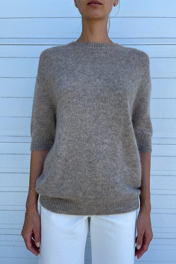 Lauren Manoogian Short Sleeve Crewneck Sweater In Moth