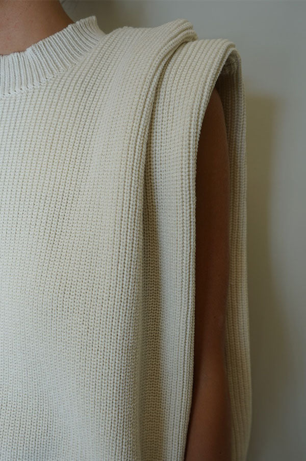 Cream Sleeveless Knit