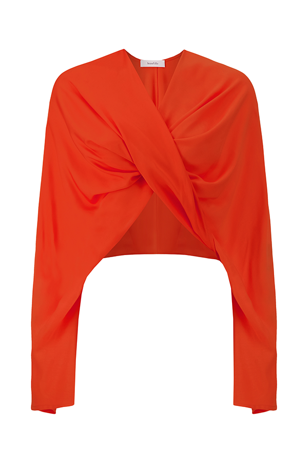 Twist Blouse in Tangerine (Sold Out)