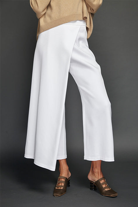 Sid Neigum Bonded Satin Trouser In White