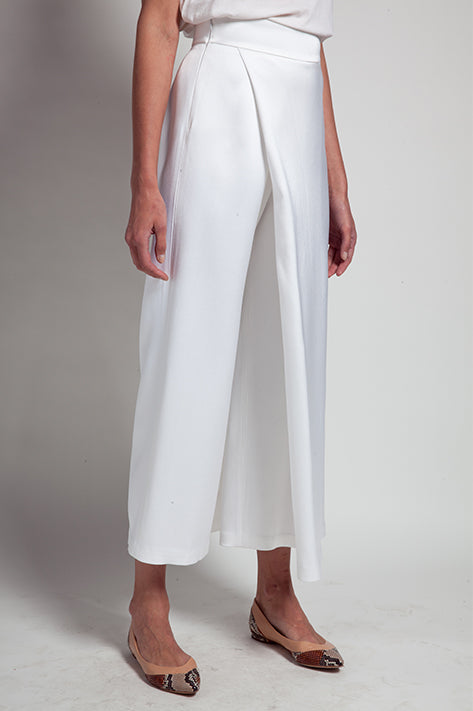 Sid Neigum Bonded Satin Trouser In White