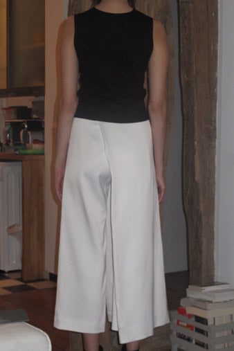 Sid Neigum Bonded Satin Trouser In White