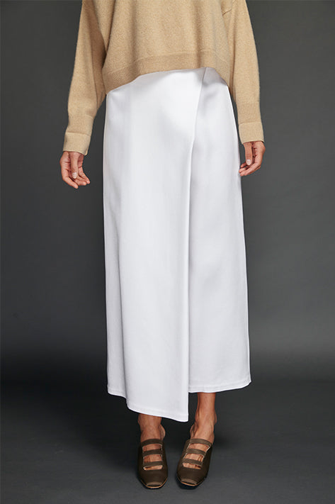 Sid Neigum Bonded Satin Trouser In White