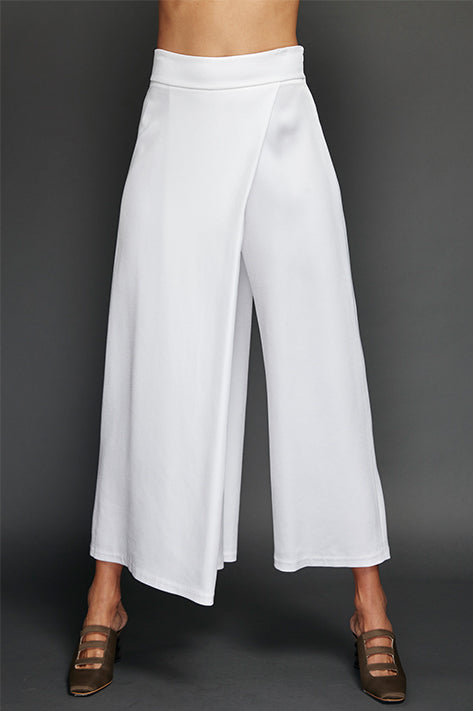 Sid Neigum Bonded Satin Trouser In White
