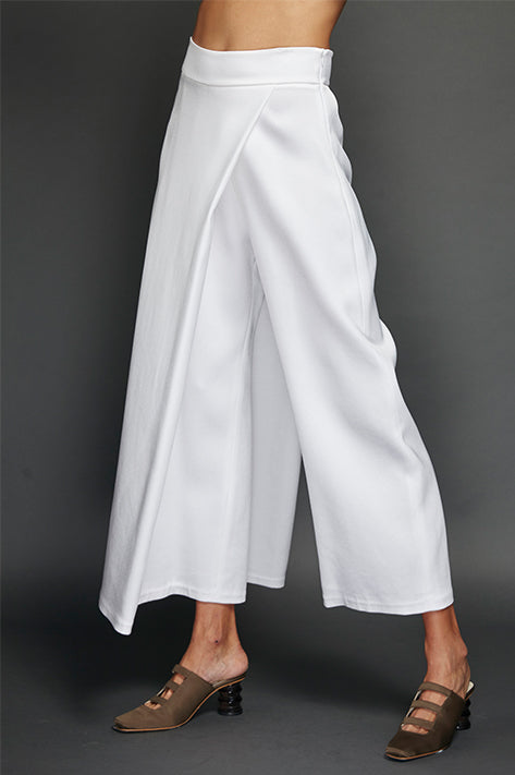 Sid Neigum Bonded Satin Trouser In White
