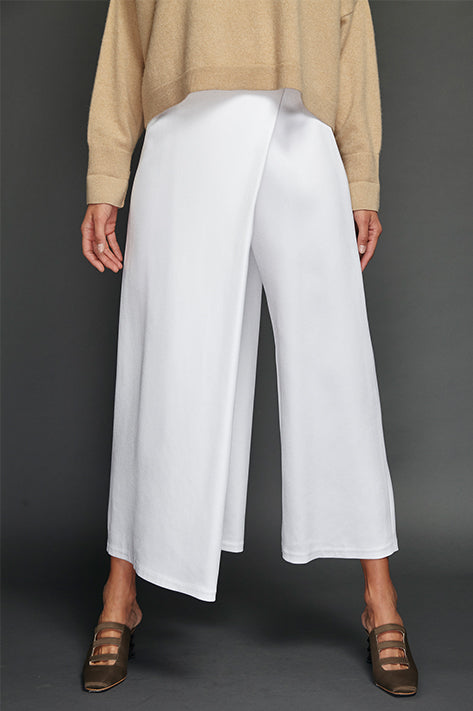 Sid Neigum Bonded Satin Trouser In White