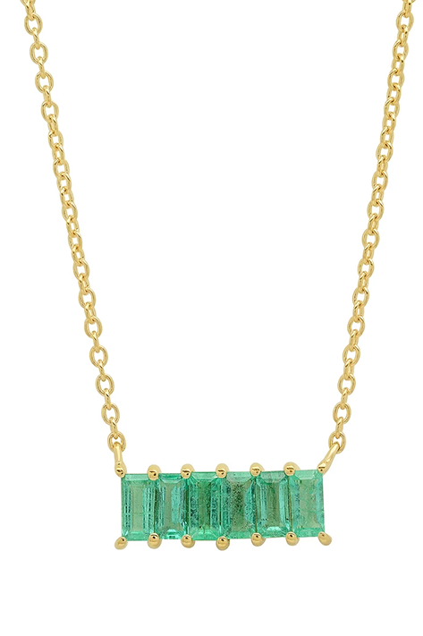 Emerald Baguette Staple Necklace