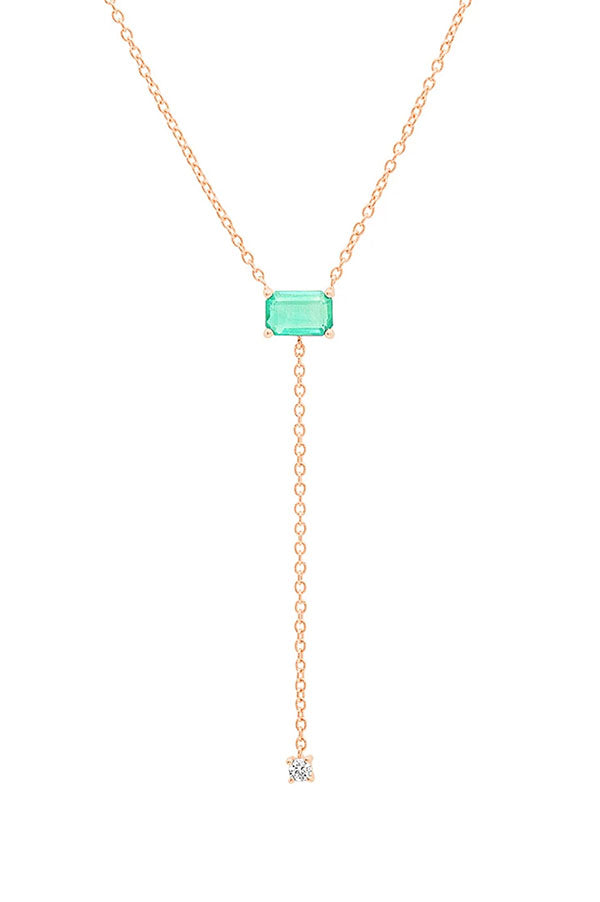 Solitaire Emerald Lariat