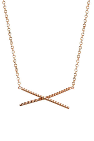14K Gold X Necklace