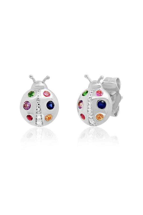 Multi Colored Ladybug Studs