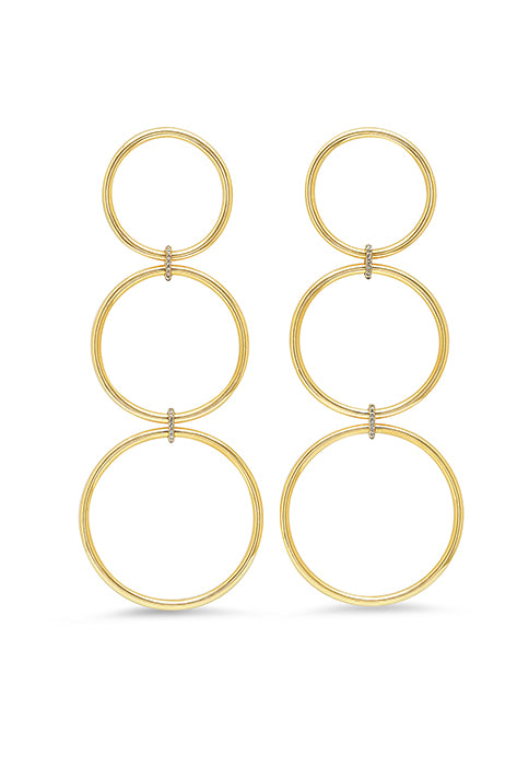 Large Triple Loops with Diamond Links Earrings (Sold Out)