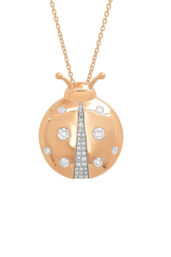 Diamond Mama Ladybug Necklace
