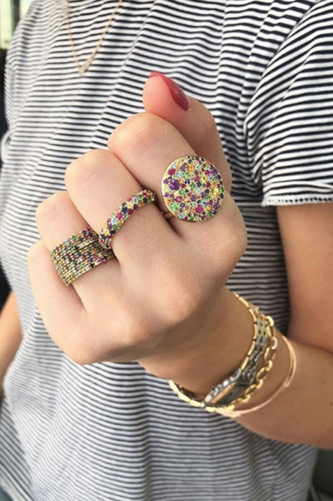 Multi Colored Domed Ring