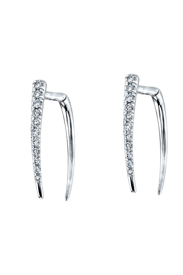 Pave Infinite Tusk Earrings