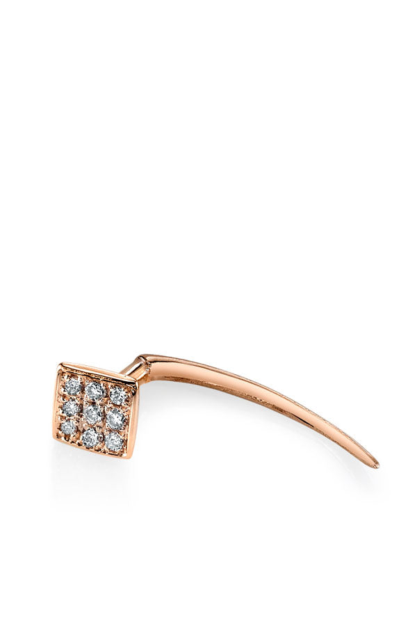 Pave Square Infinite Tusk Earring (Sold Out)