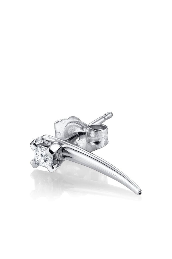 Princess Cut Diamond Drop Down Tusk Earring