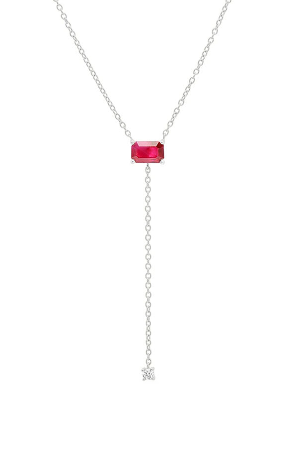 Solitaire Ruby Lariat