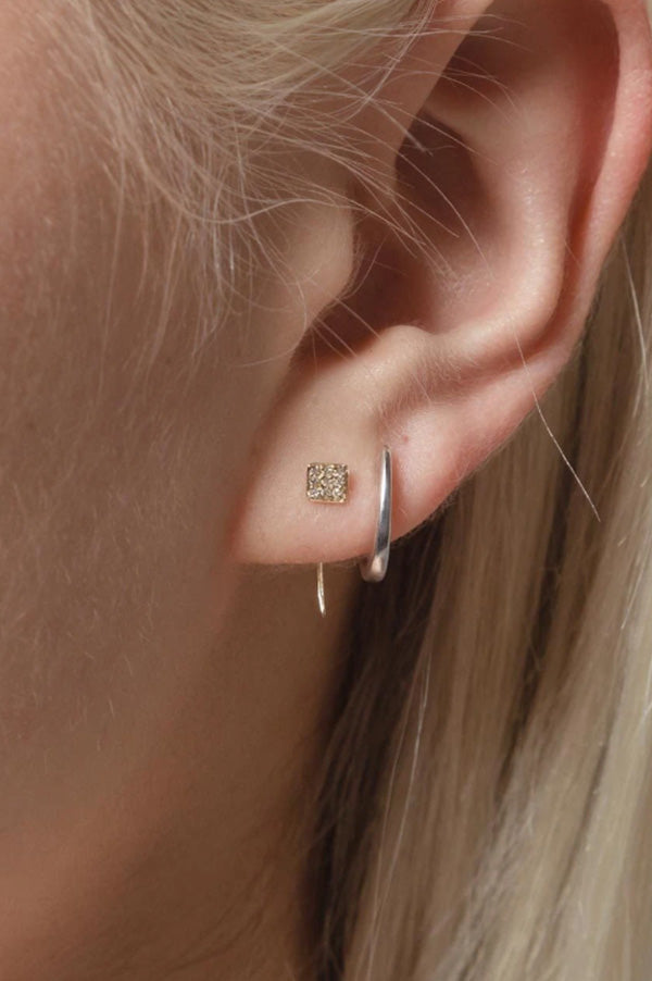 Pave Square Infinite Tusk Earring (Sold Out)