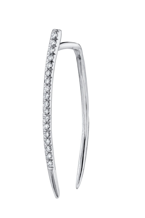 Large Classic Infinite Tusk Earring With White Pavé Diamonds